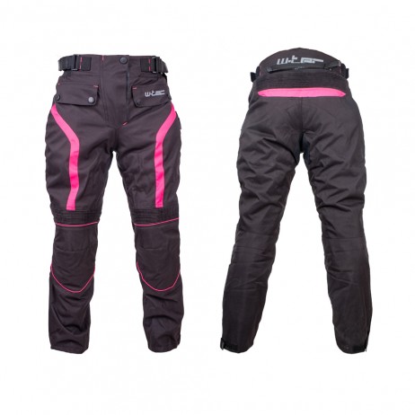 Pantaloni Moto Femei W-TEC Durmanes Lady - Negru/Roz